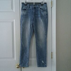 Laurie  Felt Classic Boyfriend distressed paint splotch jeans  Sz 2  EUC